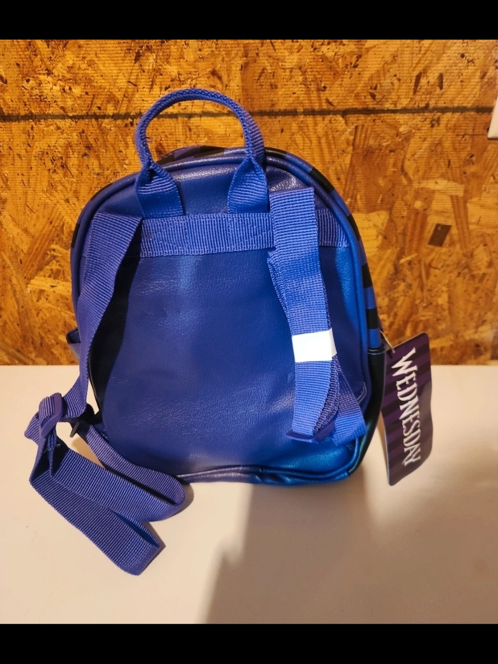 Wednesday Addams Purple & Black Striped Mini Backpack - Picture 2 of 4